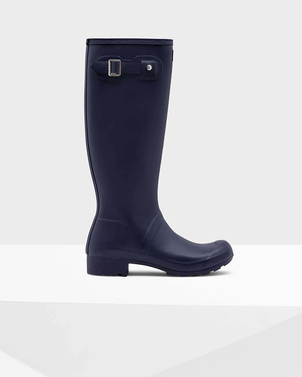 Botas De Agua Mujer - Hunter Original Tour Foldable Tall Azul Marino - ZKSQIP-036 - Azul Marino